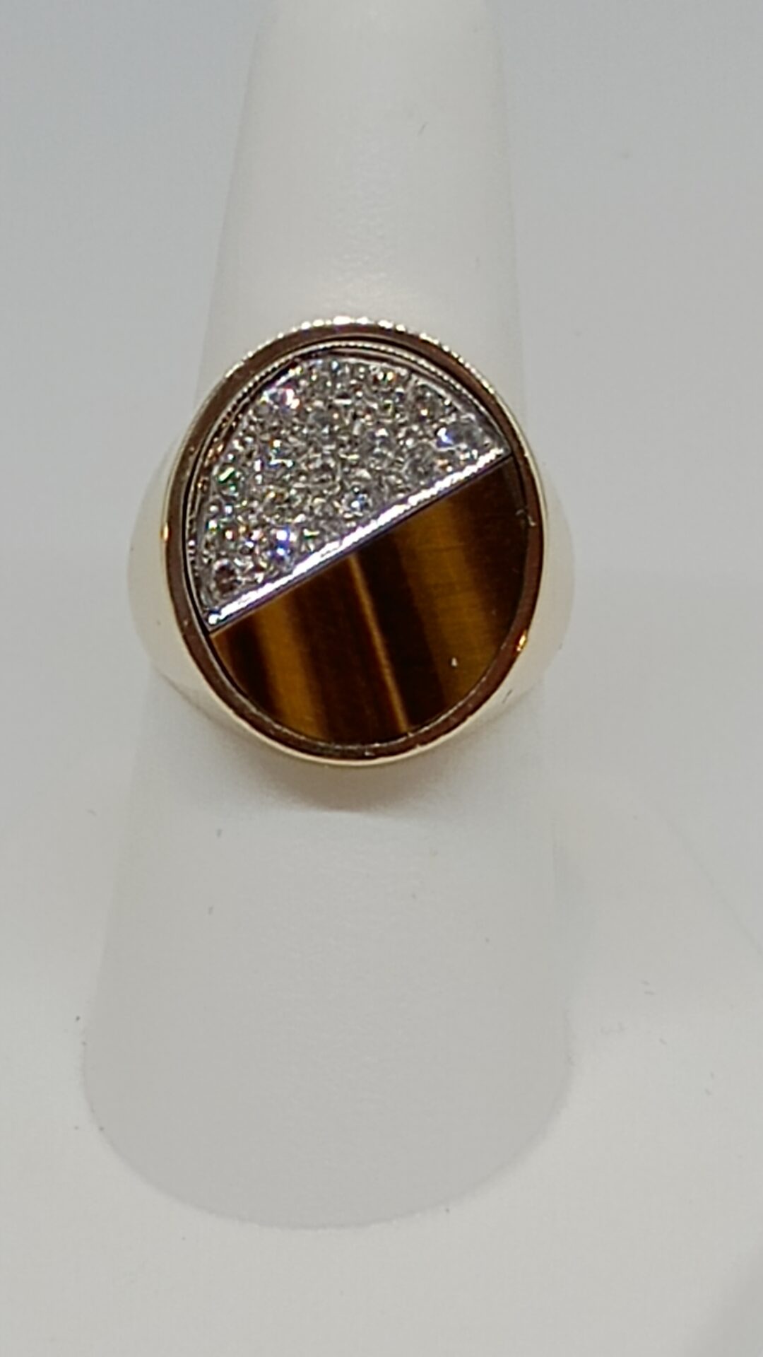 Tiger Eye & Diamond Ring